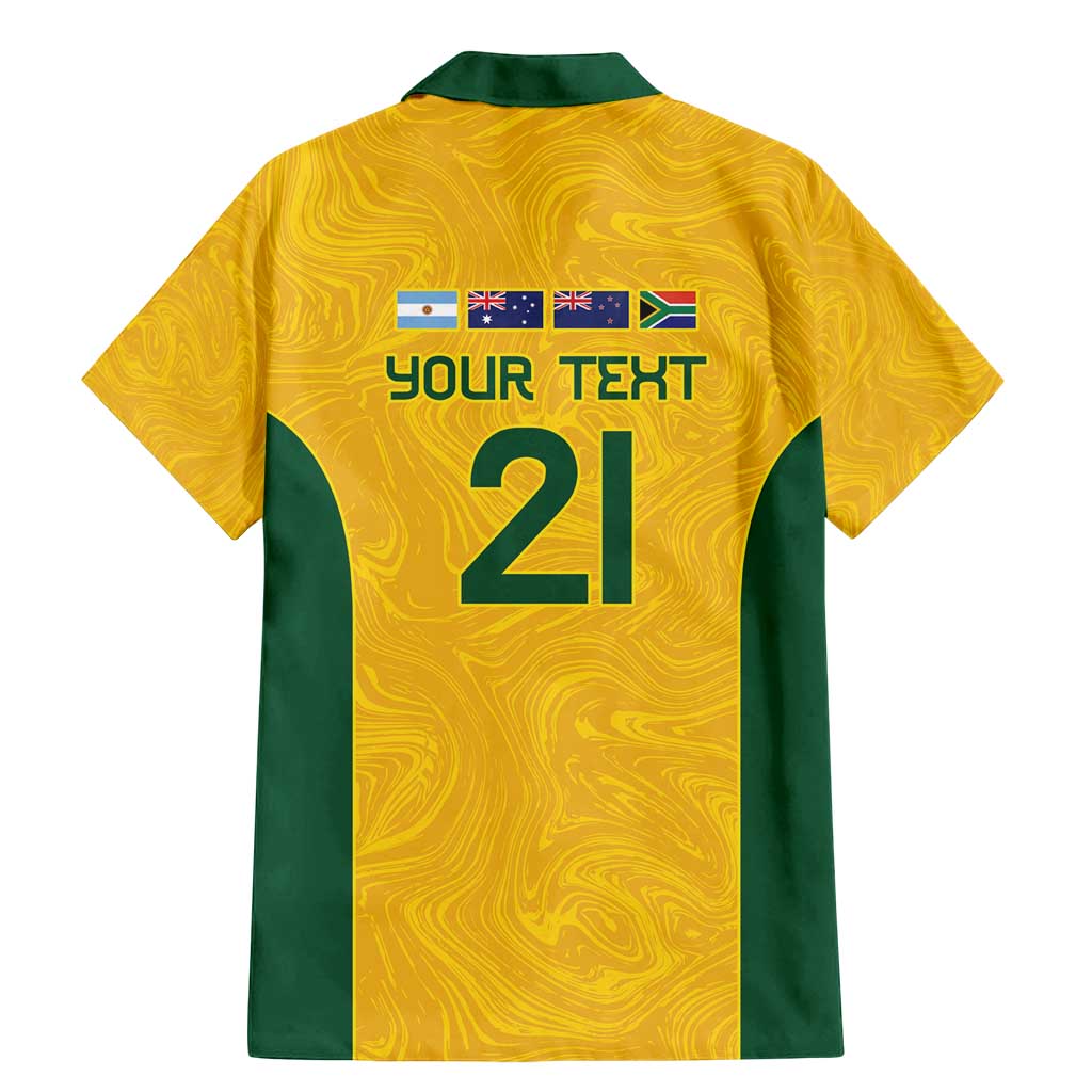 Australia Rugby Custom Family Matching Mermaid Dress and Hawaiian Shirt Glory Be To Wallabies Simple Pattern - Aussie Hoodie