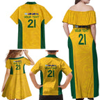 Australia Rugby Custom Family Matching Off Shoulder Maxi Dress and Hawaiian Shirt Glory Be To Wallabies Simple Pattern - Aussie Hoodie