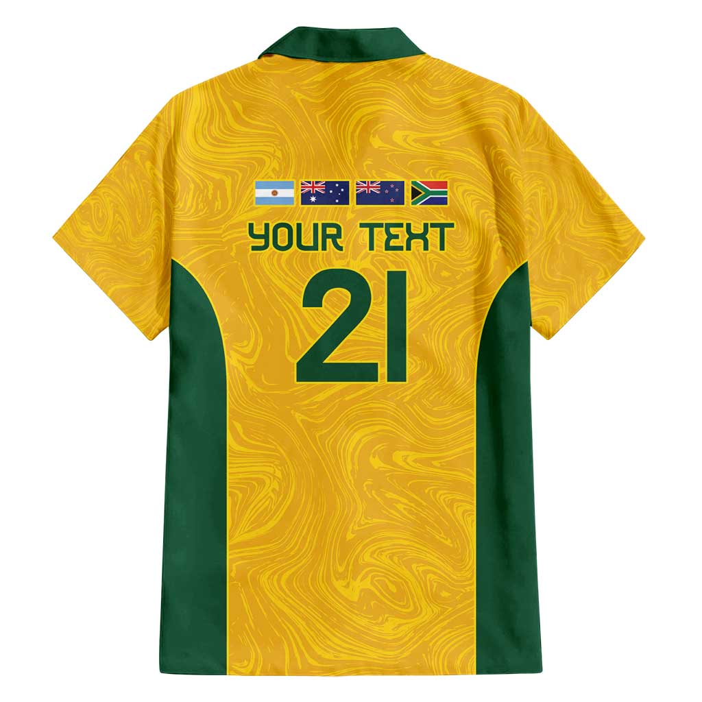 Australia Rugby Custom Family Matching Off Shoulder Maxi Dress and Hawaiian Shirt Glory Be To Wallabies Simple Pattern - Aussie Hoodie