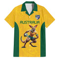 Australia Rugby Custom Family Matching Off Shoulder Short Dress and Hawaiian Shirt Glory Be To Wallabies Simple Pattern - Aussie Hoodie