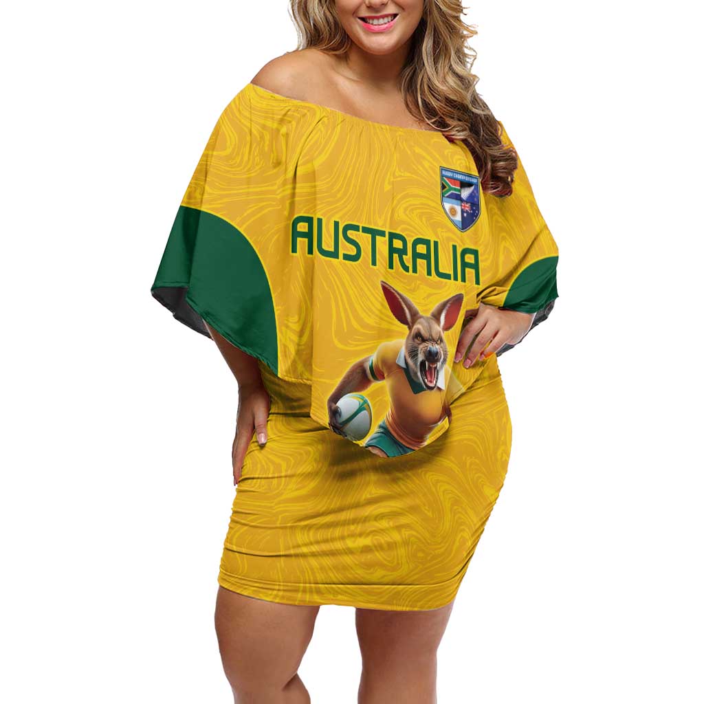 Australia Rugby Custom Family Matching Off Shoulder Short Dress and Hawaiian Shirt Glory Be To Wallabies Simple Pattern - Aussie Hoodie