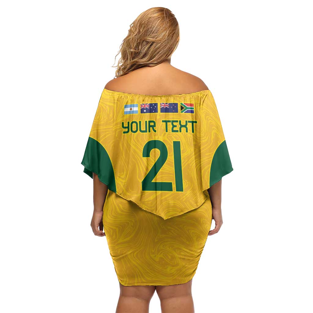 Australia Rugby Custom Family Matching Off Shoulder Short Dress and Hawaiian Shirt Glory Be To Wallabies Simple Pattern - Aussie Hoodie