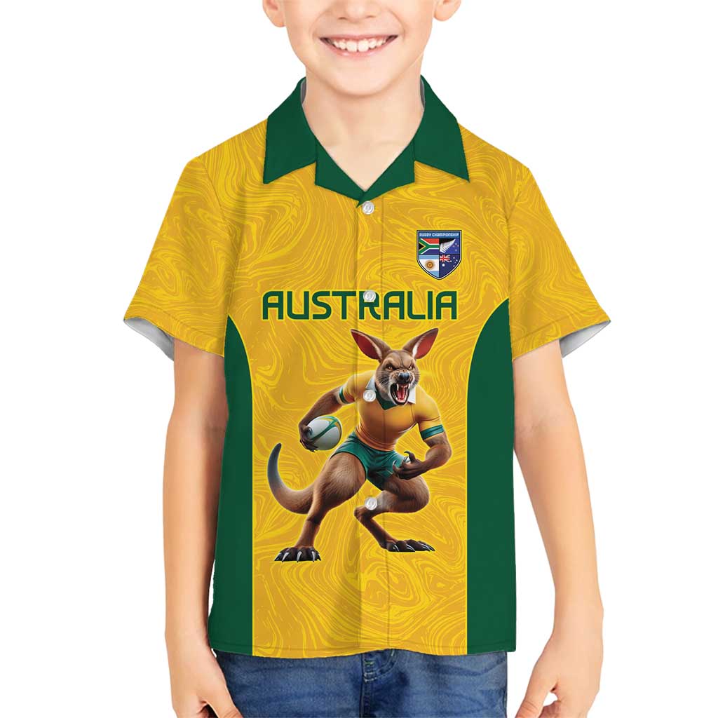 Australia Rugby Custom Family Matching Off Shoulder Short Dress and Hawaiian Shirt Glory Be To Wallabies Simple Pattern - Aussie Hoodie