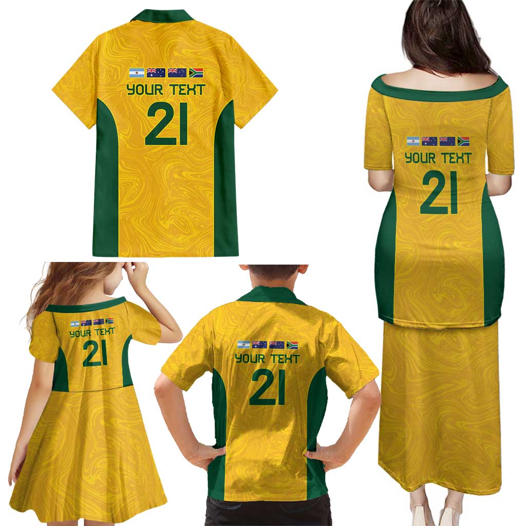 Australia Rugby Custom Family Matching Puletasi and Hawaiian Shirt Glory Be To Wallabies Simple Pattern - Aussie Hoodie