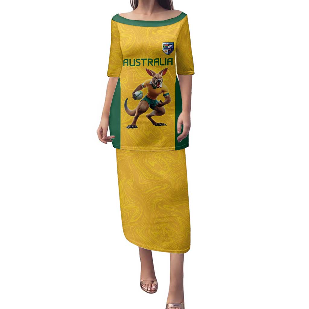Australia Rugby Custom Family Matching Puletasi and Hawaiian Shirt Glory Be To Wallabies Simple Pattern - Aussie Hoodie
