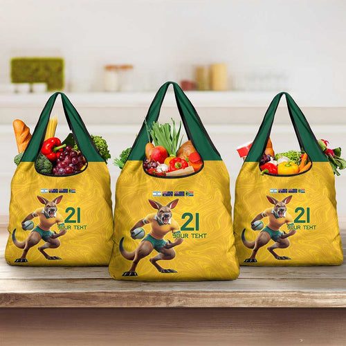 Australia Rugby Custom Grocery Bag Glory Be To Wallabies Simple Pattern - Aussie Hoodie