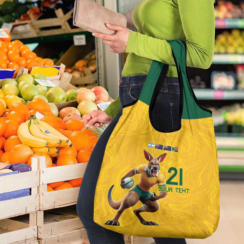 Australia Rugby Custom Grocery Bag Glory Be To Wallabies Simple Pattern - Aussie Hoodie