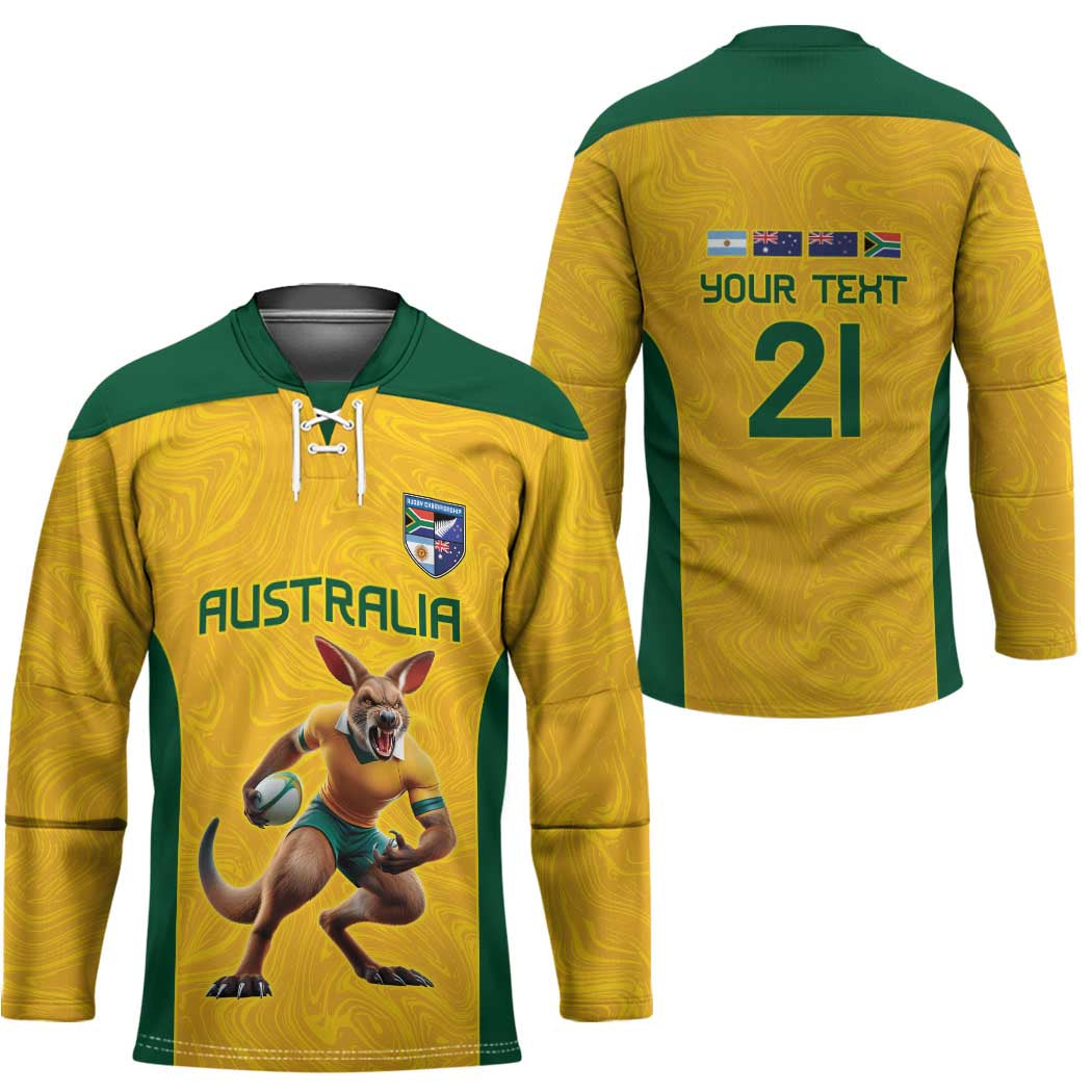 Australia Rugby Custom Hockey Jersey Glory Be To Wallabies Simple Pattern - Aussie Hoodie