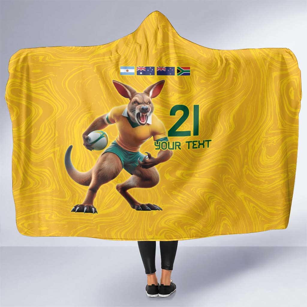 Australia Rugby Custom Hooded Blanket Glory Be To Wallabies Simple Pattern - Aussie Hoodie