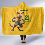 Australia Rugby Custom Hooded Blanket Glory Be To Wallabies Simple Pattern - Aussie Hoodie