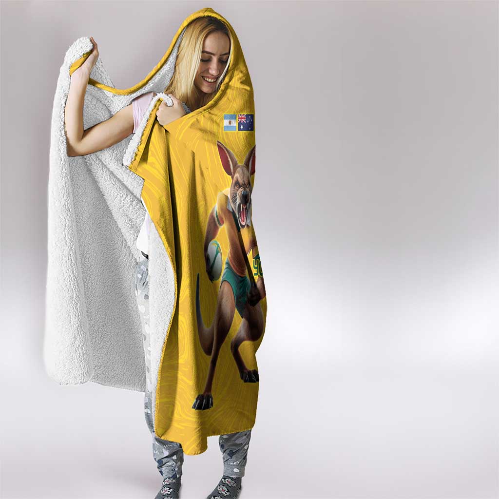 Australia Rugby Custom Hooded Blanket Glory Be To Wallabies Simple Pattern - Aussie Hoodie