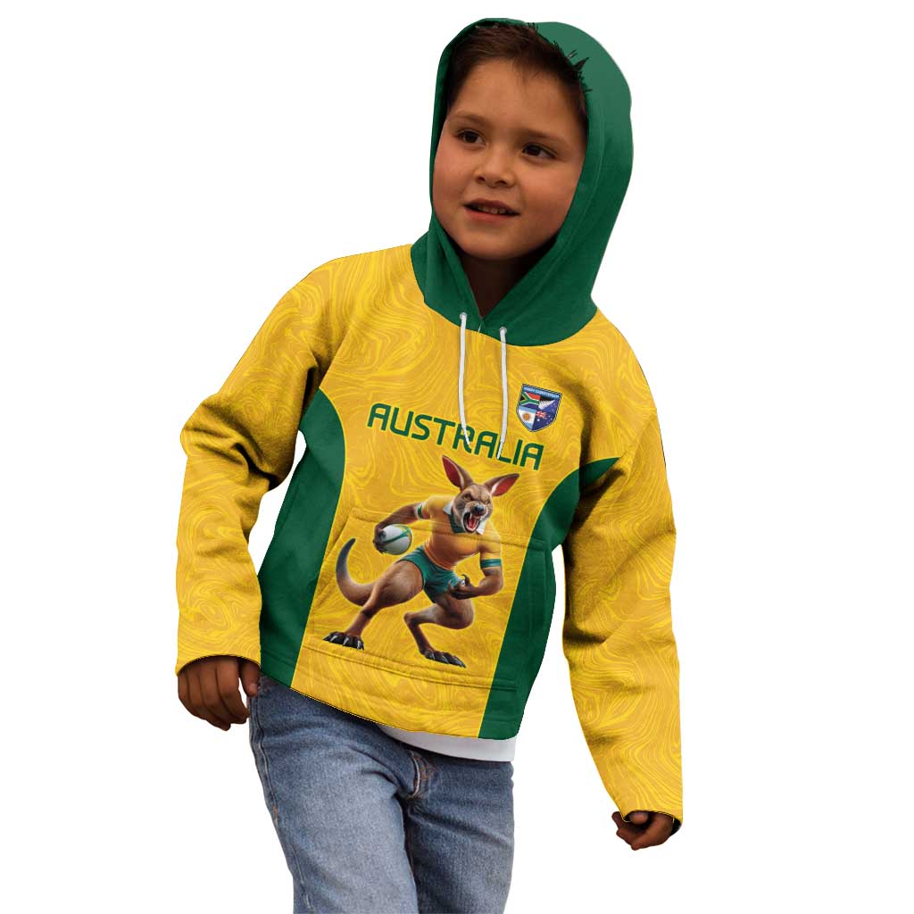 Australia Rugby Custom Kid Hoodie Glory Be To Wallabies Simple Pattern - Aussie Hoodie