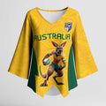 Australia Rugby Custom Kimono Sleeve Blouse Glory Be To Wallabies Simple Pattern - Aussie Hoodie