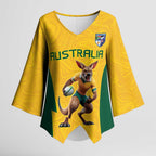 Australia Rugby Custom Kimono Sleeve Blouse Glory Be To Wallabies Simple Pattern - Aussie Hoodie