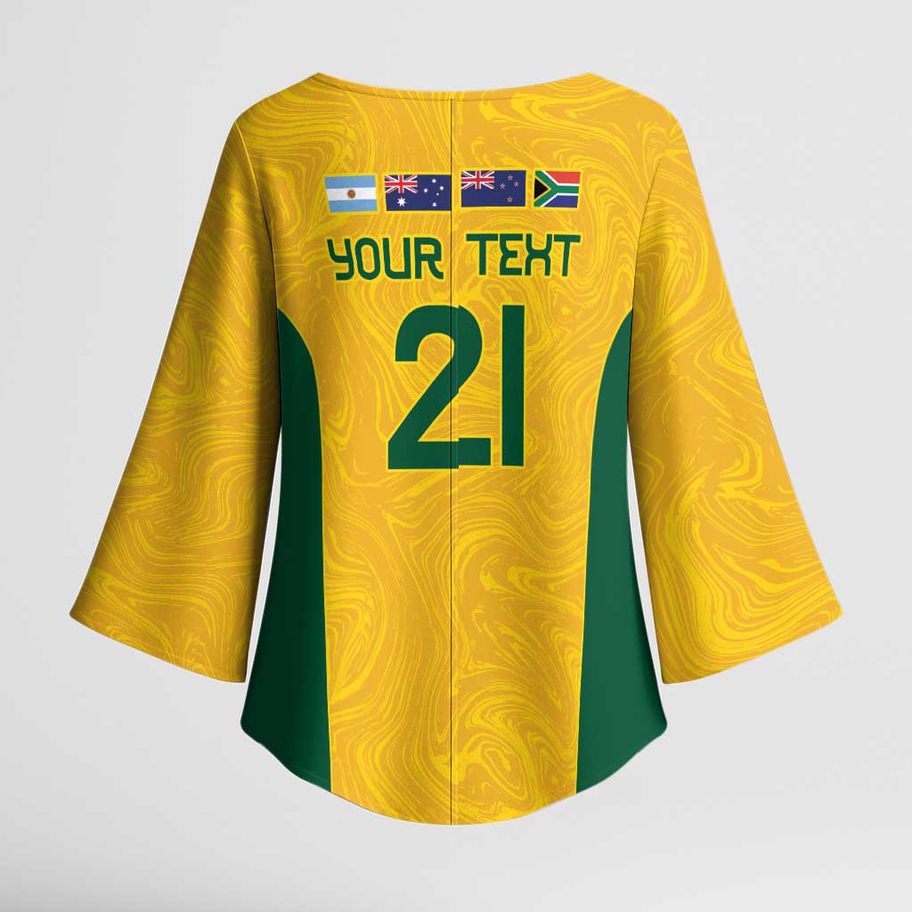 Australia Rugby Custom Kimono Sleeve Blouse Glory Be To Wallabies Simple Pattern - Aussie Hoodie