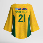 Australia Rugby Custom Kimono Sleeve Blouse Glory Be To Wallabies Simple Pattern - Aussie Hoodie