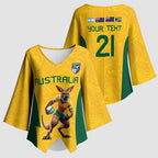 Australia Rugby Custom Kimono Sleeve Blouse Glory Be To Wallabies Simple Pattern - Aussie Hoodie