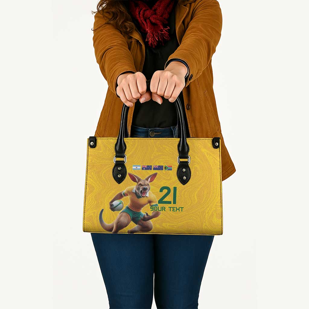 Australia Rugby Custom Leather Bag Glory Be To Wallabies Simple Pattern - Aussie Hoodie