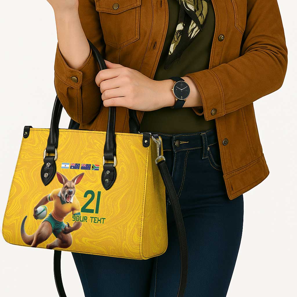 Australia Rugby Custom Leather Bag Glory Be To Wallabies Simple Pattern - Aussie Hoodie