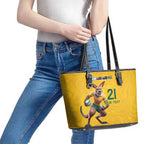 Australia Rugby Custom Leather Tote Bag Glory Be To Wallabies Simple Pattern - Aussie Hoodie