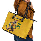 Australia Rugby Custom Leather Tote Bag Glory Be To Wallabies Simple Pattern - Aussie Hoodie