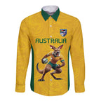 Australia Rugby Custom Long Sleeve Button Shirt Glory Be To Wallabies Simple Pattern - Aussie Hoodie