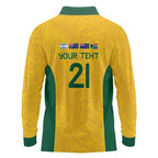 Australia Rugby Custom Long Sleeve Polo Shirt Glory Be To Wallabies Simple Pattern - Aussie Hoodie