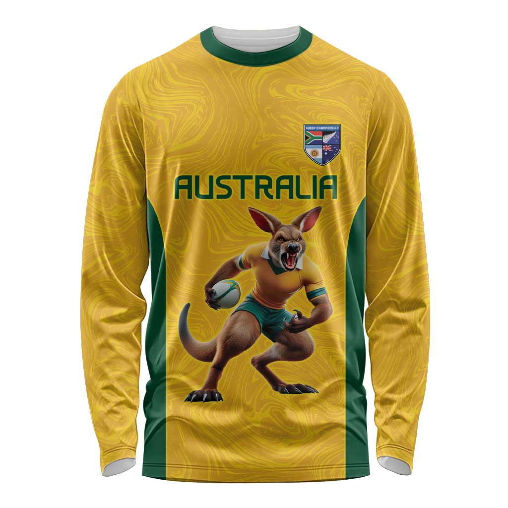Australia Rugby Custom Long Sleeve Shirt Glory Be To Wallabies Simple Pattern - Aussie Hoodie