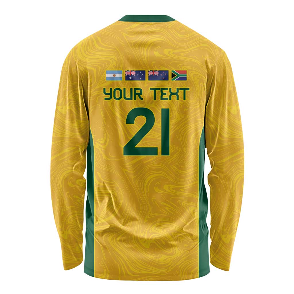 Australia Rugby Custom Long Sleeve Shirt Glory Be To Wallabies Simple Pattern - Aussie Hoodie