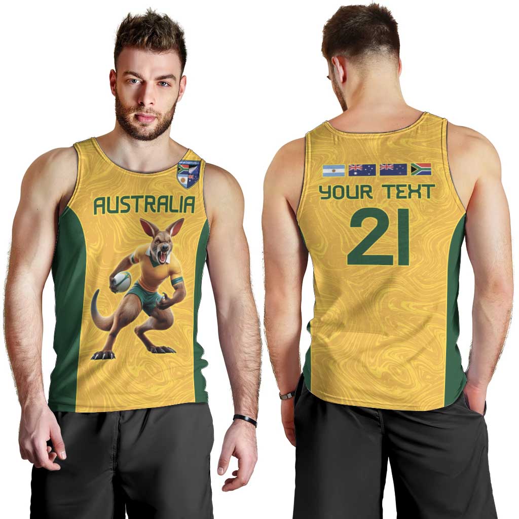 Australia Rugby Custom Men Tank Top Glory Be To Wallabies Simple Pattern - Aussie Hoodie