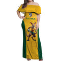 Australia Rugby Custom Off Shoulder Maxi Dress Glory Be To Wallabies Simple Pattern - Aussie Hoodie