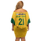 Australia Rugby Custom Off Shoulder Short Dress Glory Be To Wallabies Simple Pattern - Aussie Hoodie