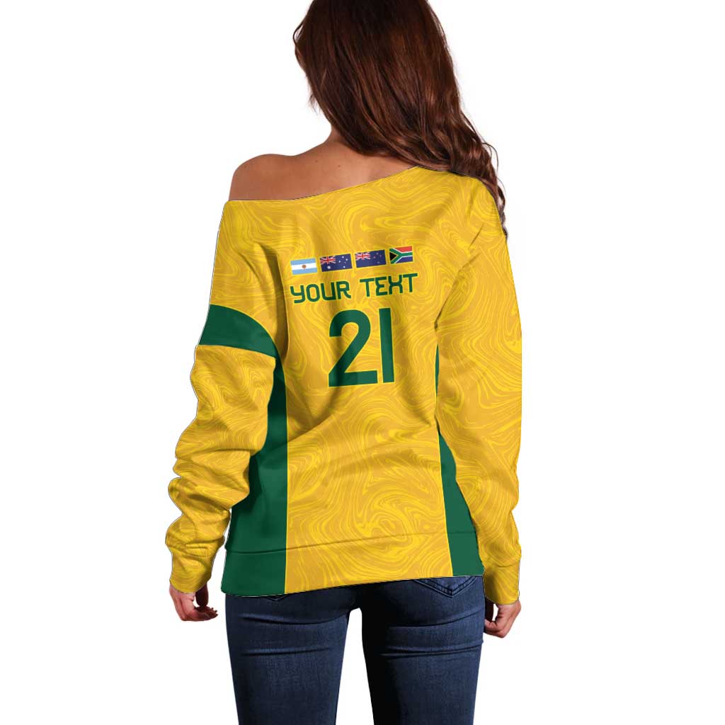Australia Rugby Custom Off Shoulder Sweater Glory Be To Wallabies Simple Pattern - Aussie Hoodie