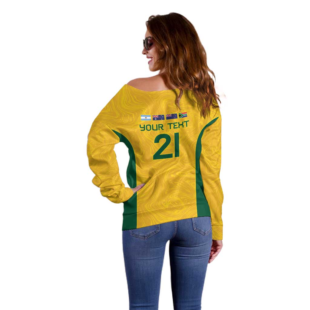 Australia Rugby Custom Off Shoulder Sweater Glory Be To Wallabies Simple Pattern - Aussie Hoodie