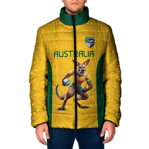 Australia Rugby Custom Padded Jacket Glory Be To Wallabies Simple Pattern - Aussie Hoodie