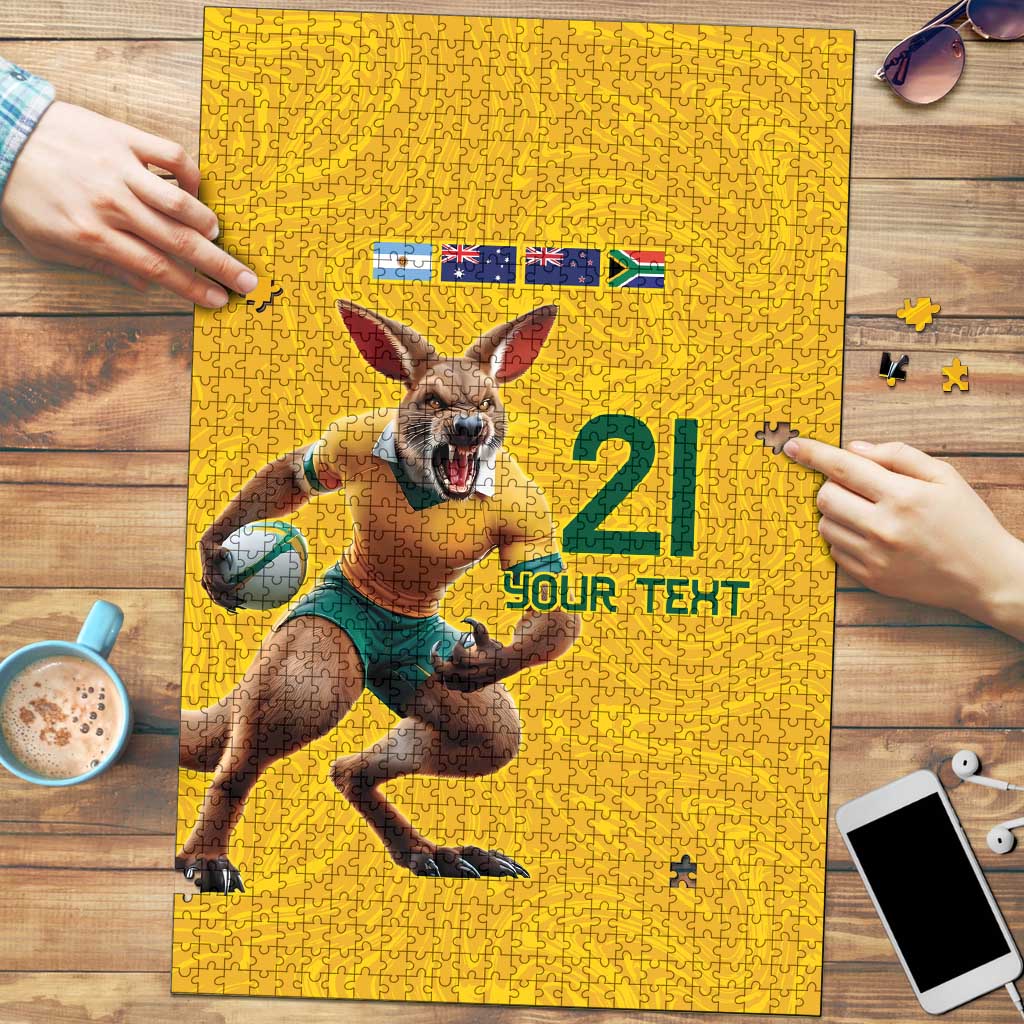 Australia Rugby Custom Puzzle Glory Be To Wallabies Simple Pattern - Aussie Hoodie