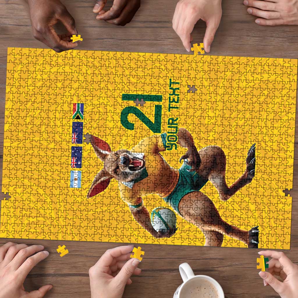 Australia Rugby Custom Puzzle Glory Be To Wallabies Simple Pattern - Aussie Hoodie