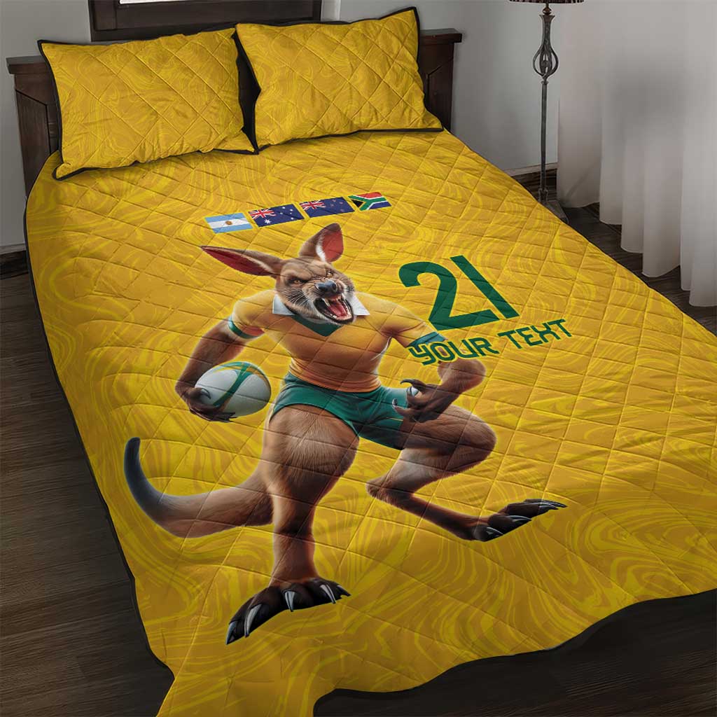Australia Rugby Custom Quilt Bed Set Glory Be To Wallabies Simple Pattern - Aussie Hoodie