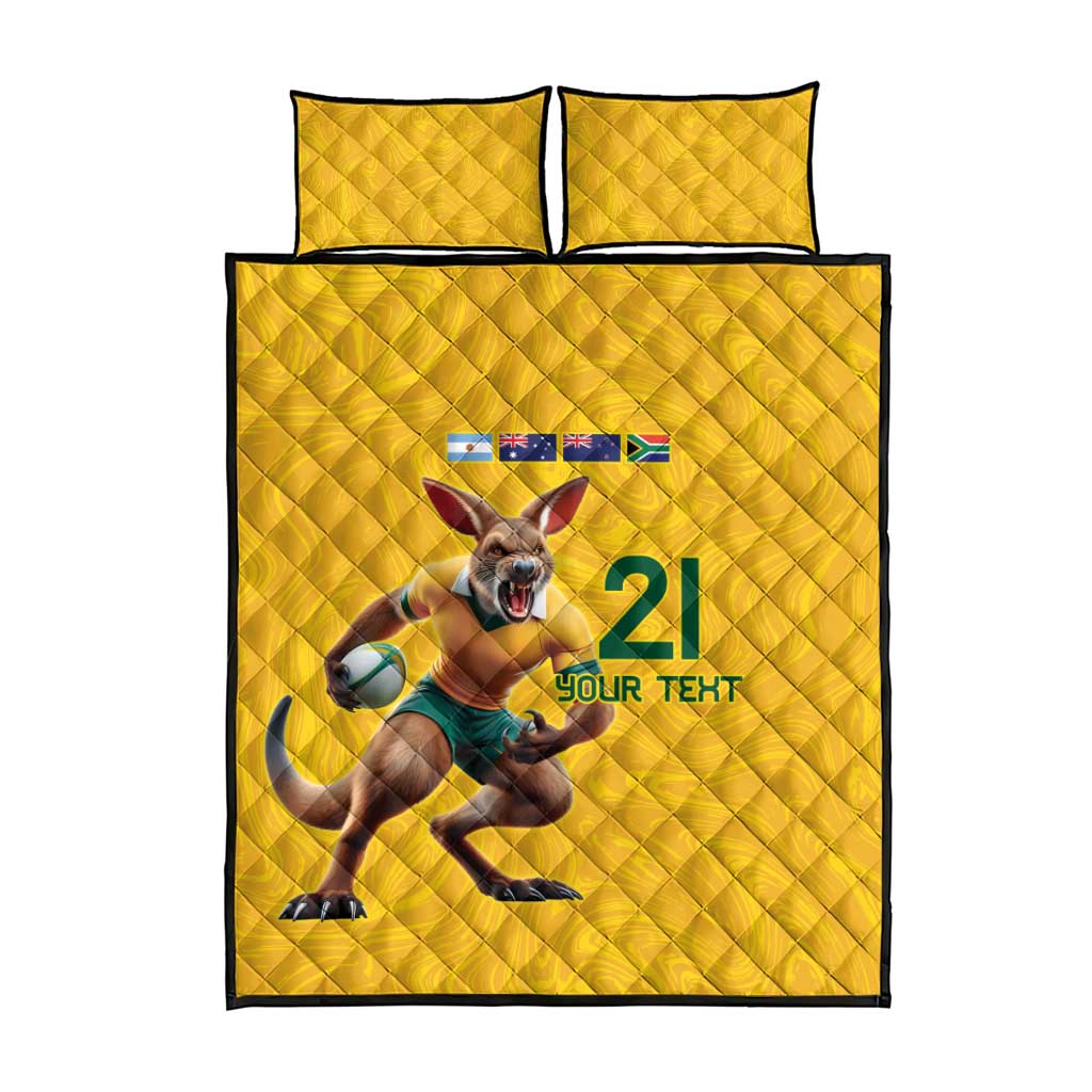 Australia Rugby Custom Quilt Bed Set Glory Be To Wallabies Simple Pattern - Aussie Hoodie
