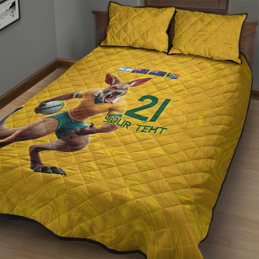 Australia Rugby Custom Quilt Bed Set Glory Be To Wallabies Simple Pattern - Aussie Hoodie