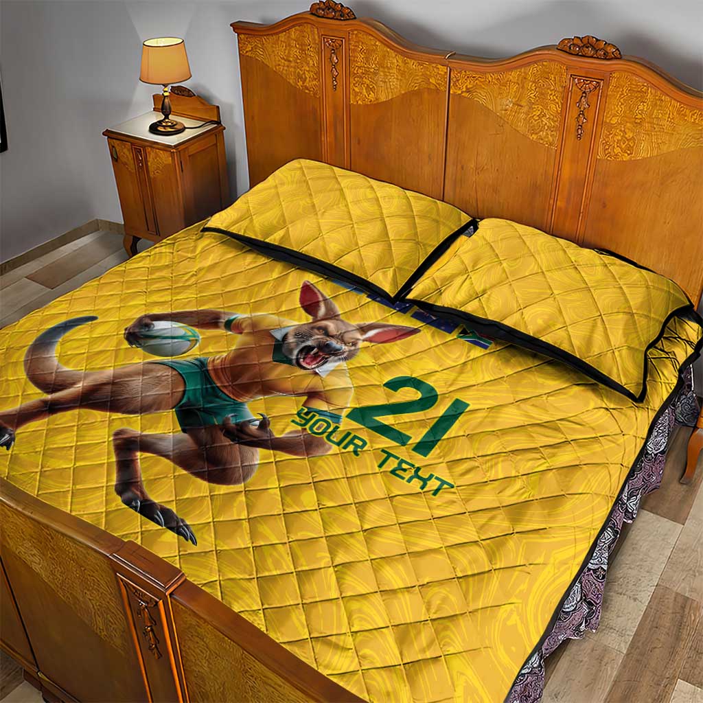 Australia Rugby Custom Quilt Bed Set Glory Be To Wallabies Simple Pattern - Aussie Hoodie