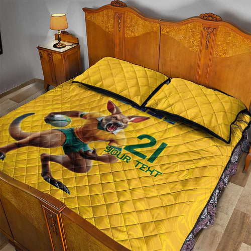 Australia Rugby Custom Quilt Bed Set Glory Be To Wallabies Simple Pattern - Aussie Hoodie