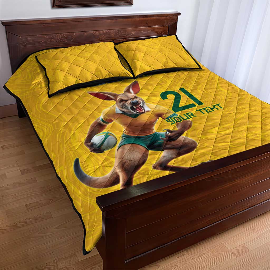 Australia Rugby Custom Quilt Bed Set Glory Be To Wallabies Simple Pattern - Aussie Hoodie