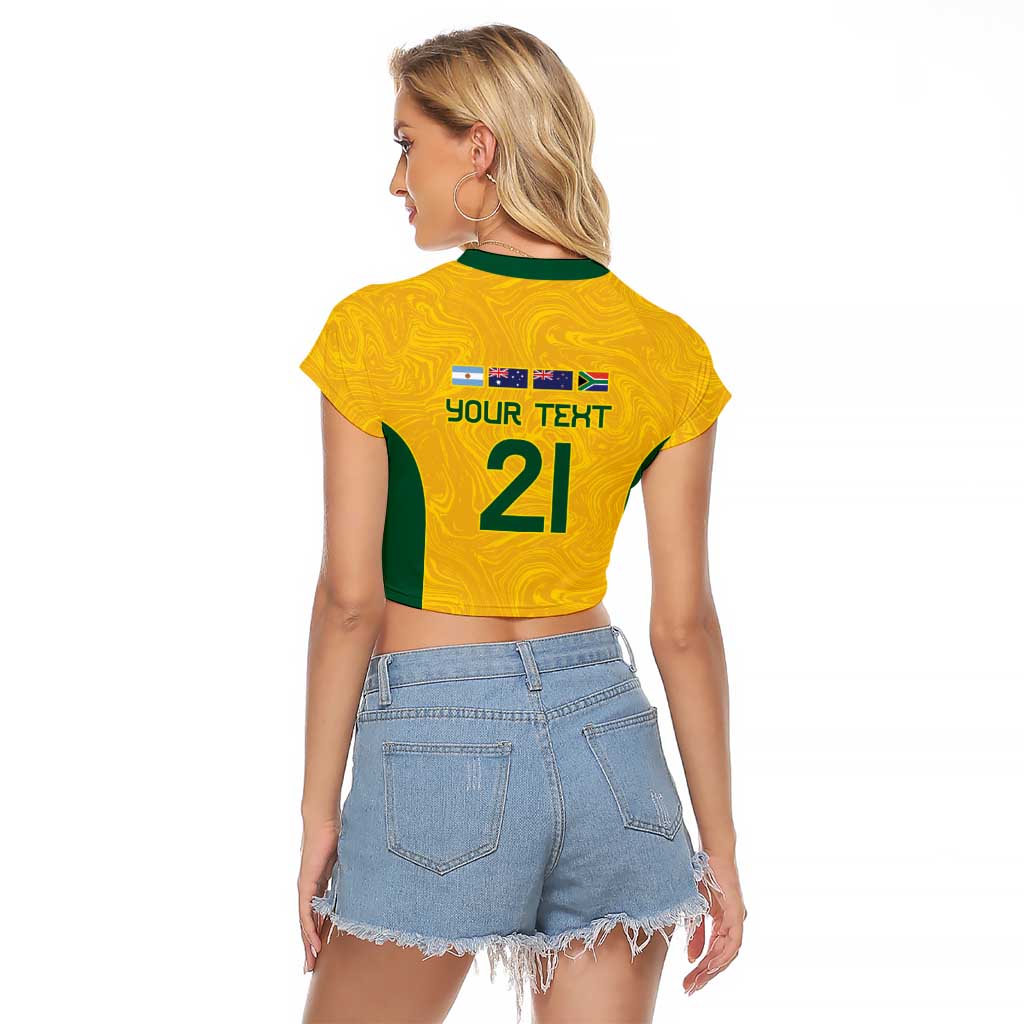 Australia Rugby Custom Raglan Cropped T Shirt Glory Be To Wallabies Simple Pattern - Aussie Hoodie