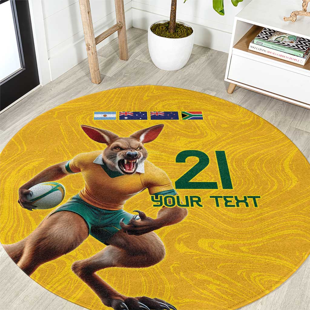 Australia Rugby Custom Round Carpet Glory Be To Wallabies Simple Pattern - Aussie Hoodie