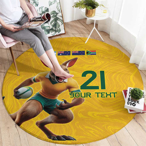 Australia Rugby Custom Round Carpet Glory Be To Wallabies Simple Pattern - Aussie Hoodie