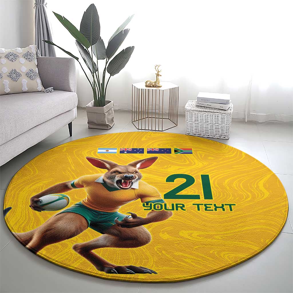 Australia Rugby Custom Round Carpet Glory Be To Wallabies Simple Pattern - Aussie Hoodie