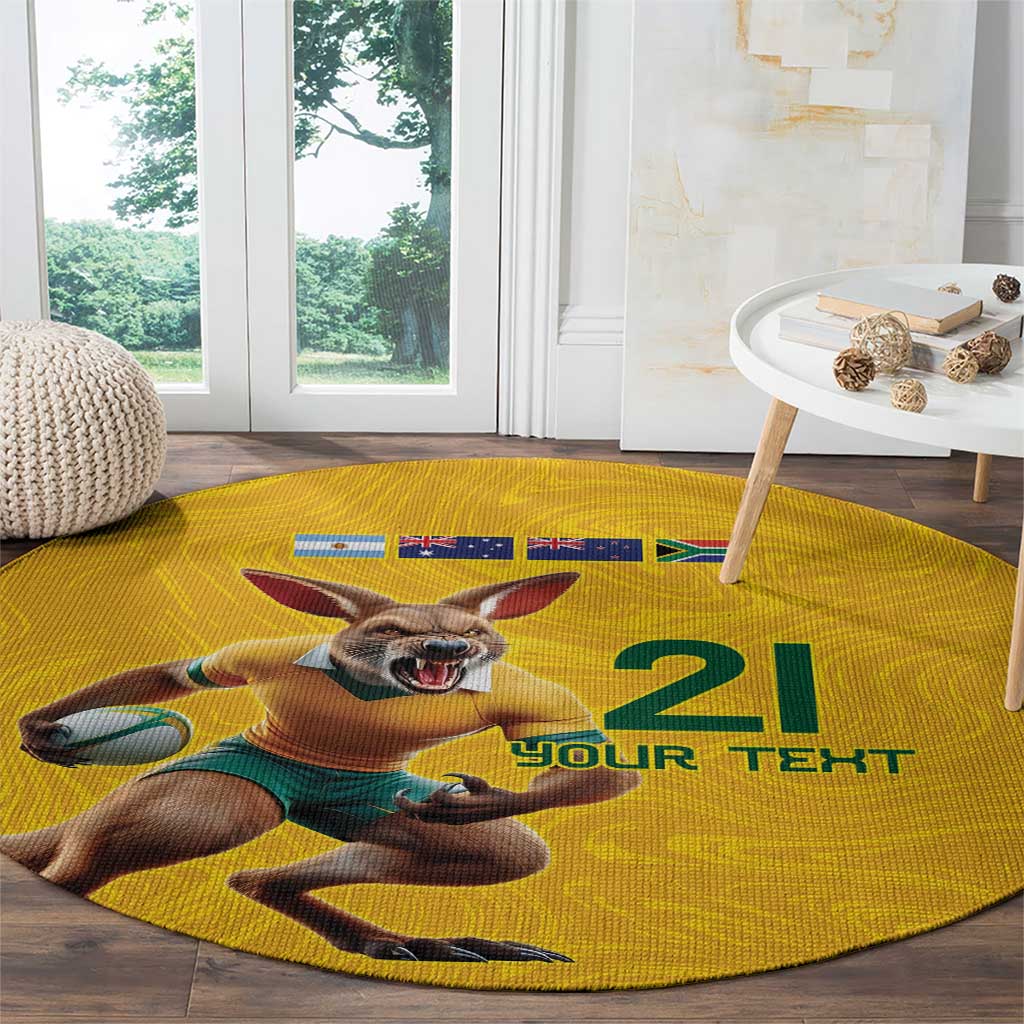 Australia Rugby Custom Round Carpet Glory Be To Wallabies Simple Pattern - Aussie Hoodie