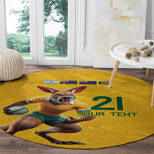Australia Rugby Custom Round Carpet Glory Be To Wallabies Simple Pattern - Aussie Hoodie