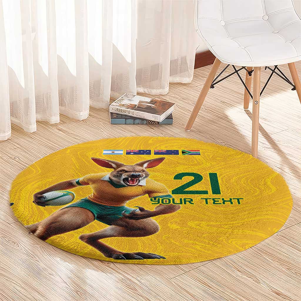 Australia Rugby Custom Round Carpet Glory Be To Wallabies Simple Pattern - Aussie Hoodie